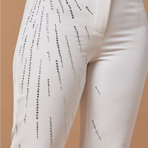 Trouser/ dress pants delicately embellished with rhinestones -casual or formal